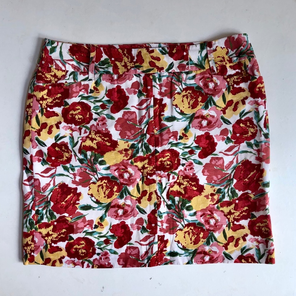 Loft Floral Cotton Skirt